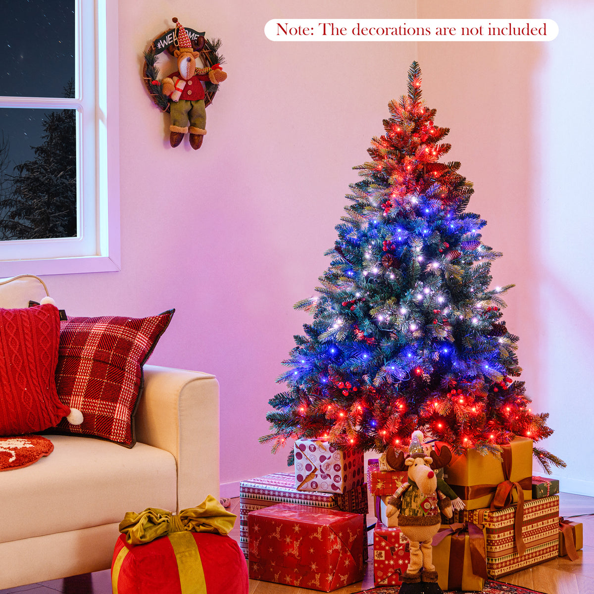 5/6/7/8 FT Artificial Christmas Tree with LED Lights and Remote APP Control-5 FT-Christmas Trees-DECOROLALA