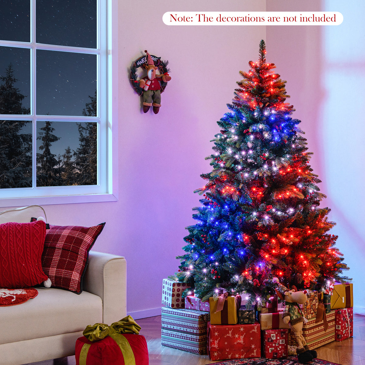 5/6/7/8 FT Artificial Christmas Tree with LED Lights and Remote APP Control-6 ft-Christmas Trees-DECOROLALA