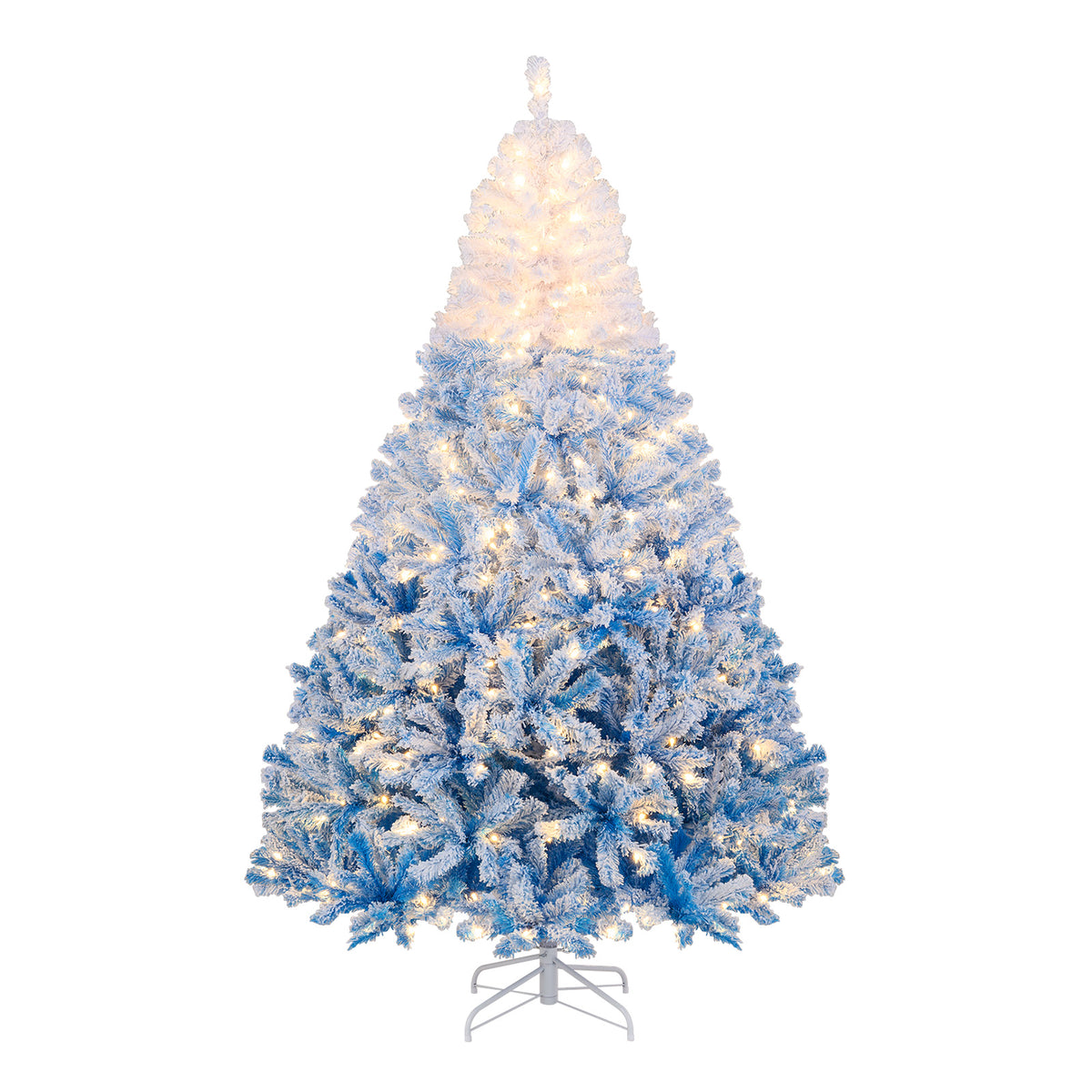 5/6/7/8 FT Artificial Christmas Tree with Warm White LED Lights and 8 Modes-7 Feet-Christmas Trees-DECOROLALA