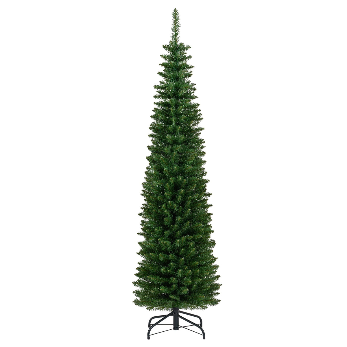5/6/7/8/9 Feet Pre-lit Pencil Artificial Christmas Tree with 150/180/200//300/400 Warm White LED Lights-6 ft-Christmas Trees-DECOROLALA