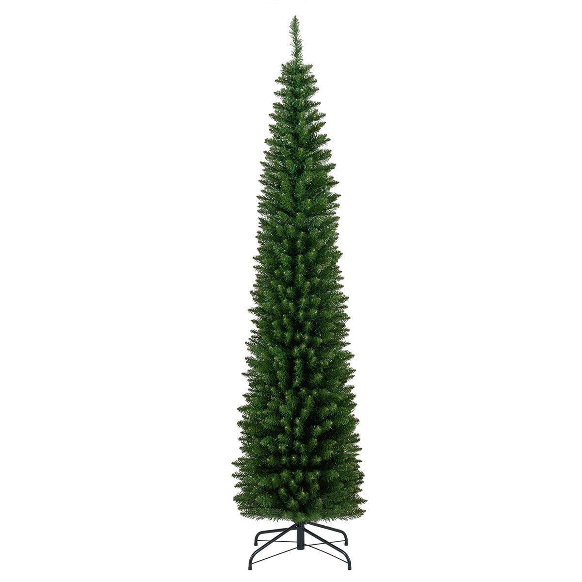 5/6/7/8/9 Feet Pre-lit Pencil Artificial Christmas Tree with 150/180/200//300/400 Warm White LED Lights-7 ft-Christmas Trees-DECOROLALA