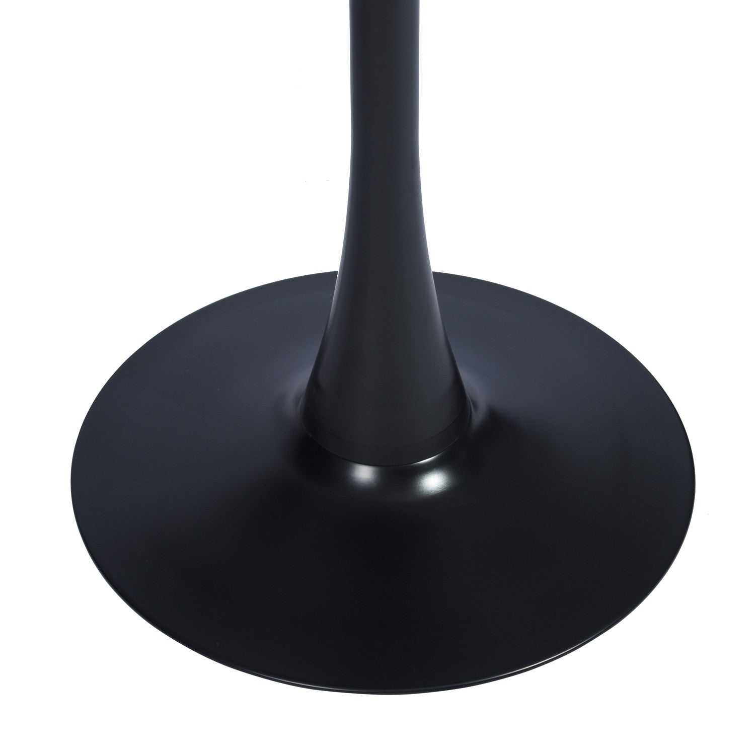 32" Black Wood Pedestal Base Round Top Dining Table-2