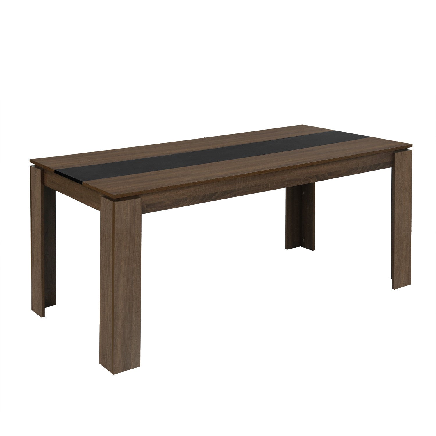 55" Brown and Black Wood Dining Table-1