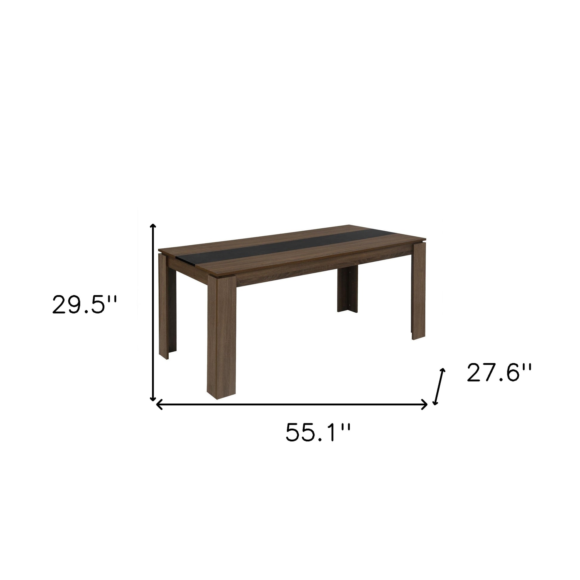 55" Brown and Black Wood Dining Table-7