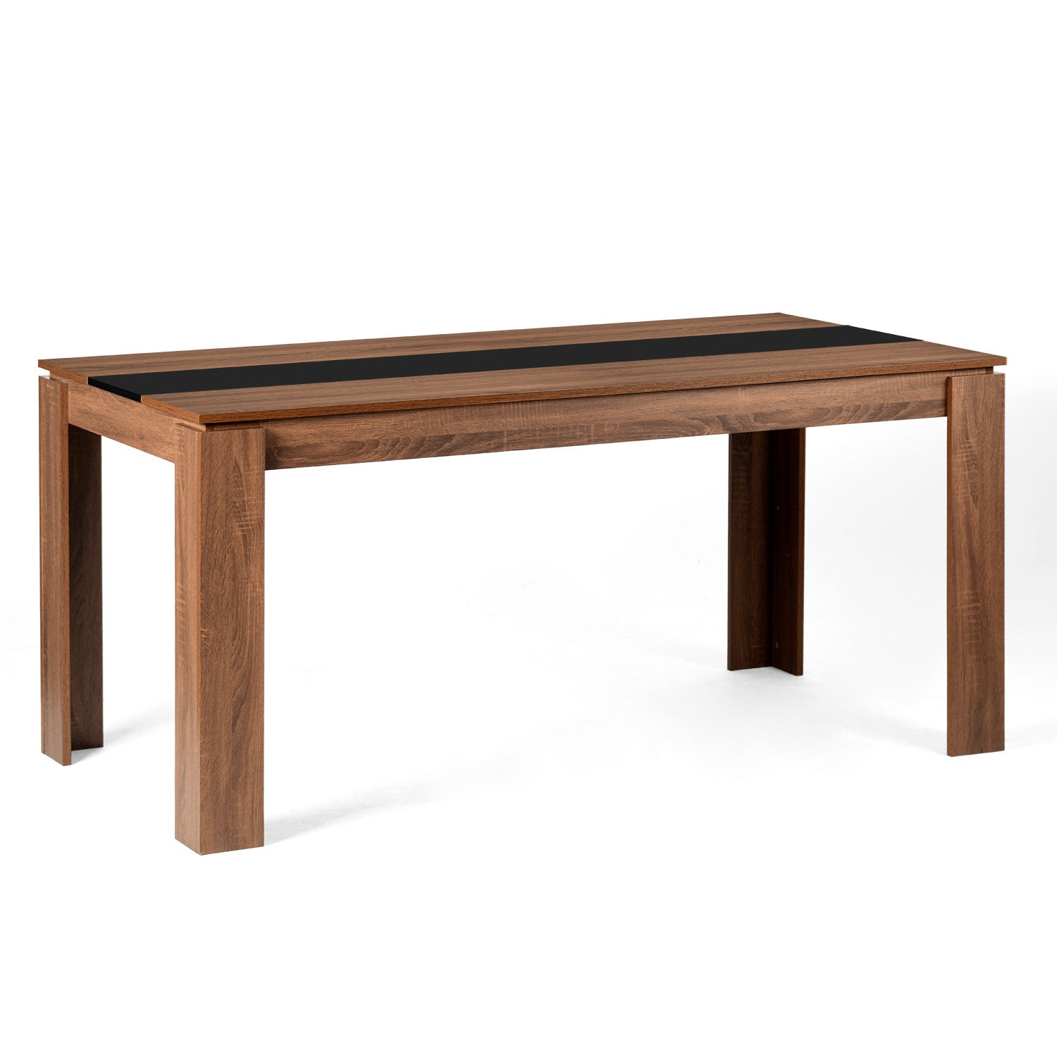 63" Brown and Black Wood Dining Table-1