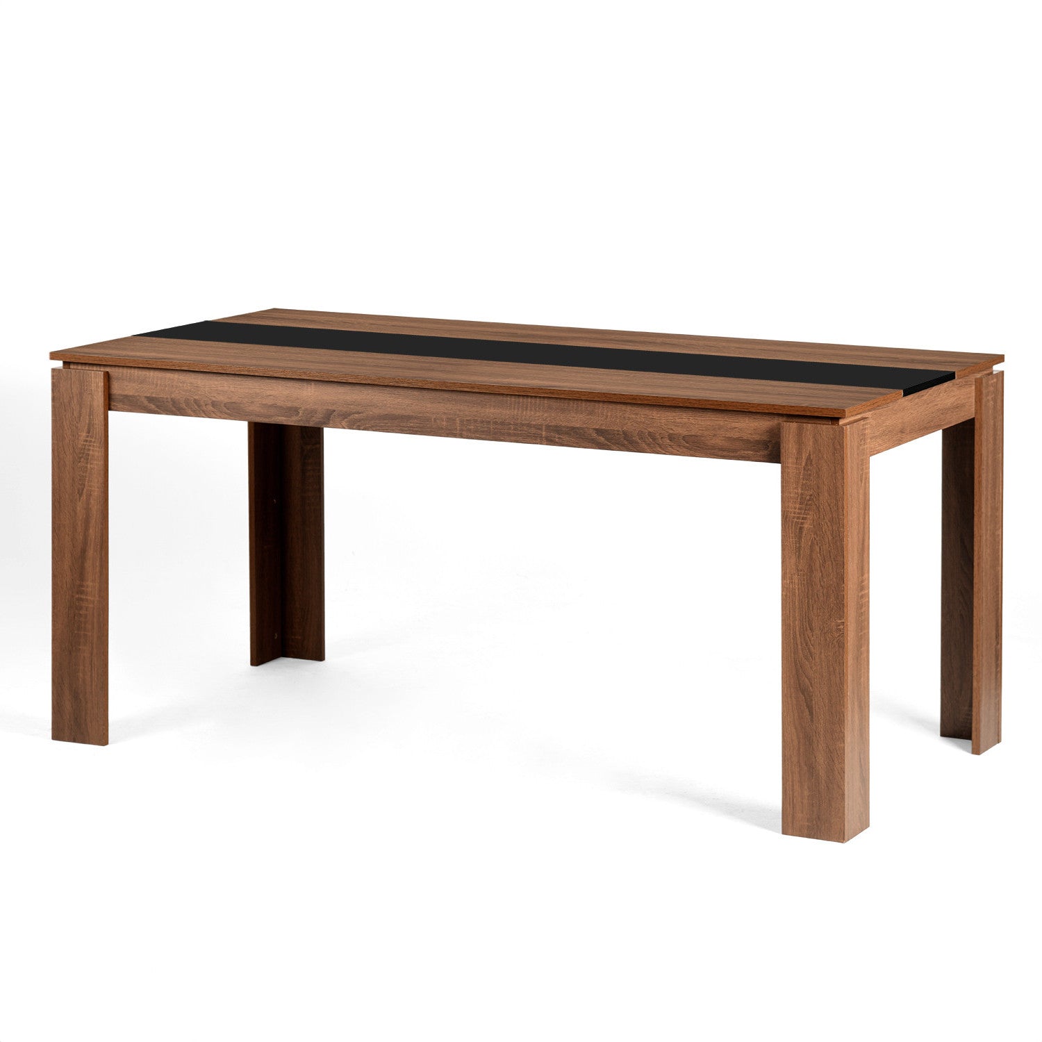 63" Brown and Black Wood Dining Table-2