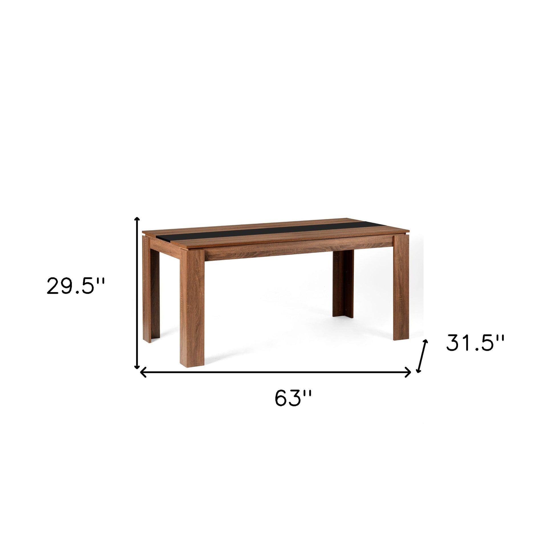 63" Brown and Black Wood Dining Table-6