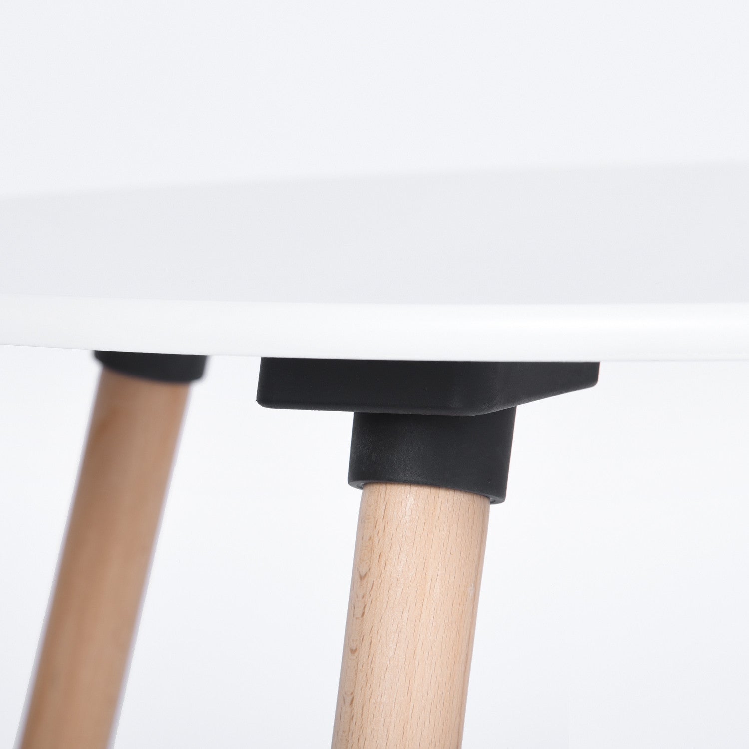 32" White and Natural Wood Round Top Dining Table-3