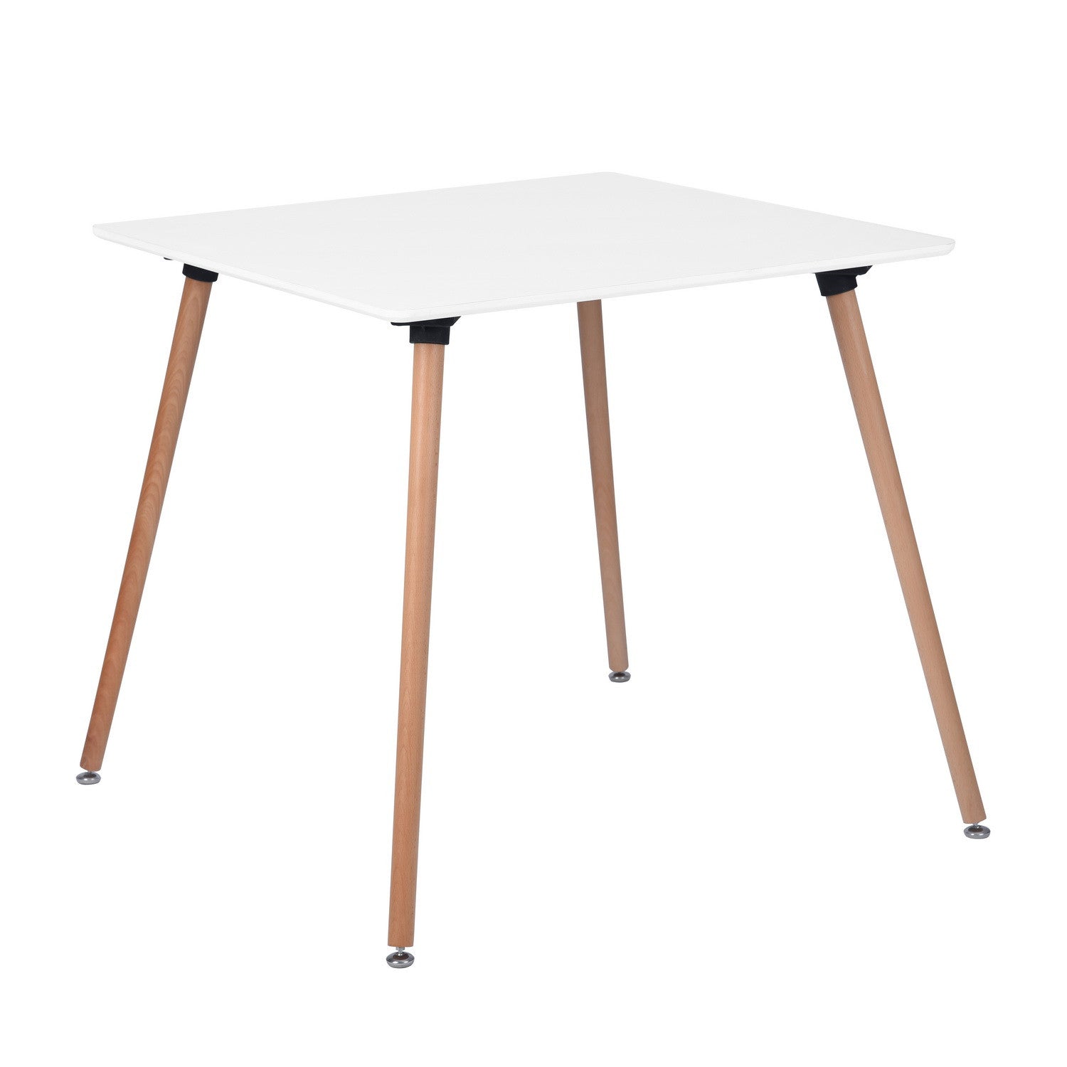 32" White and Natural Wood Square Dining Table-1