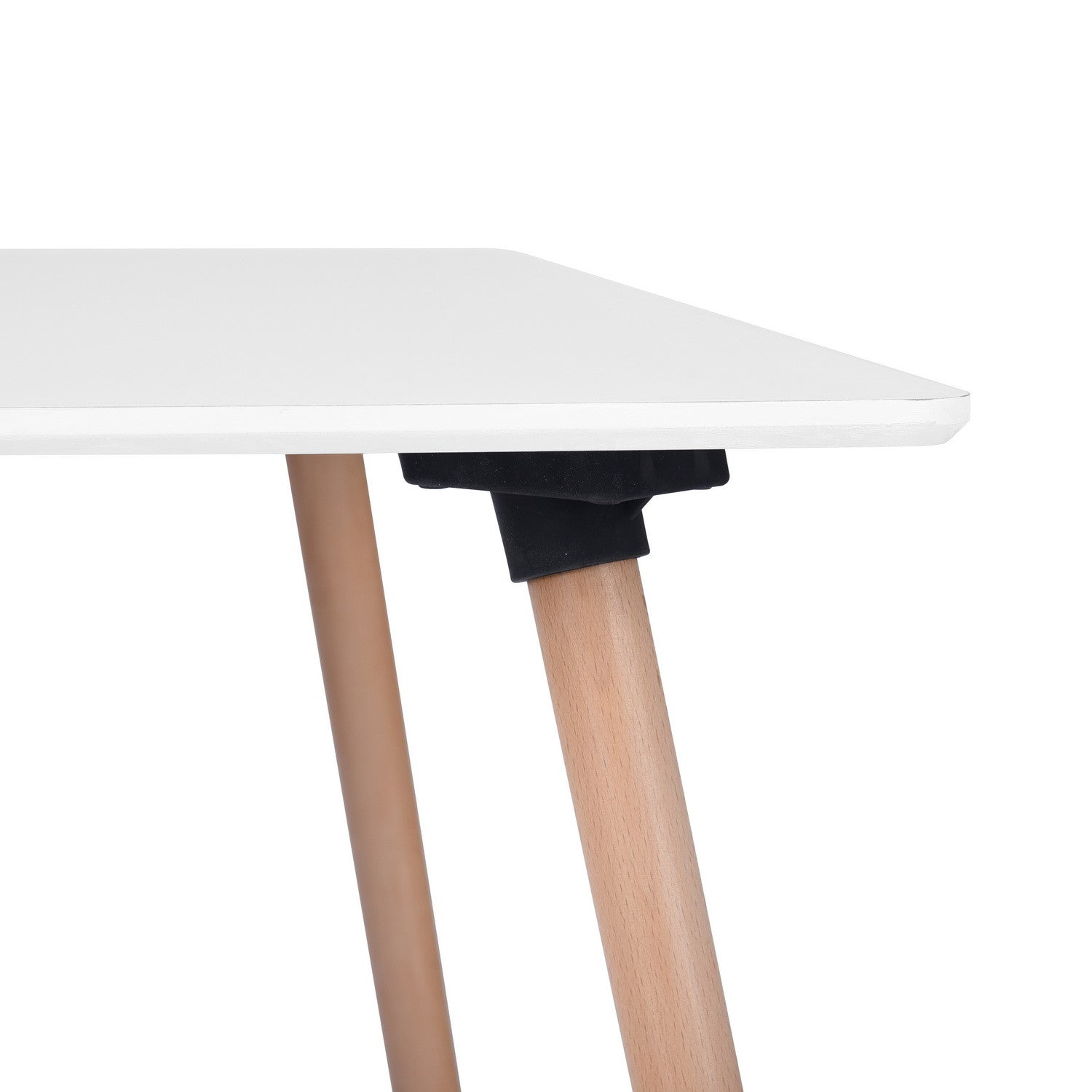 32" White and Natural Wood Square Dining Table-3