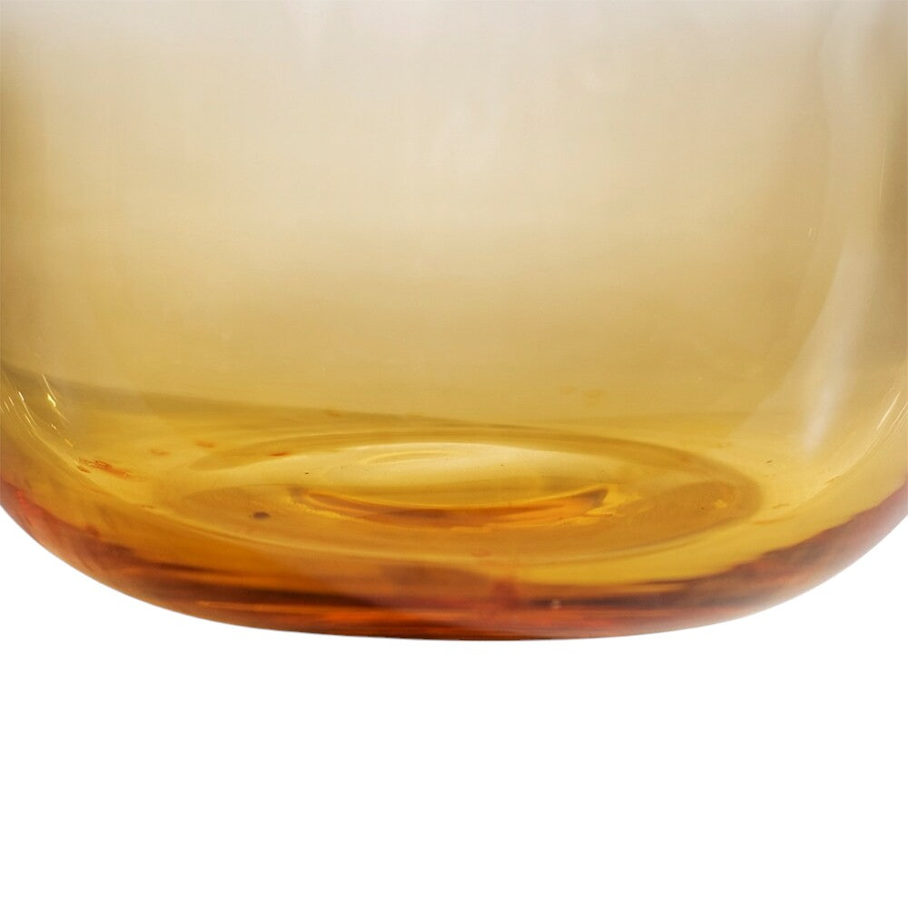 11" Clear And Brown Ombre Round Glass Table Vase-Vases-DECOROLALA