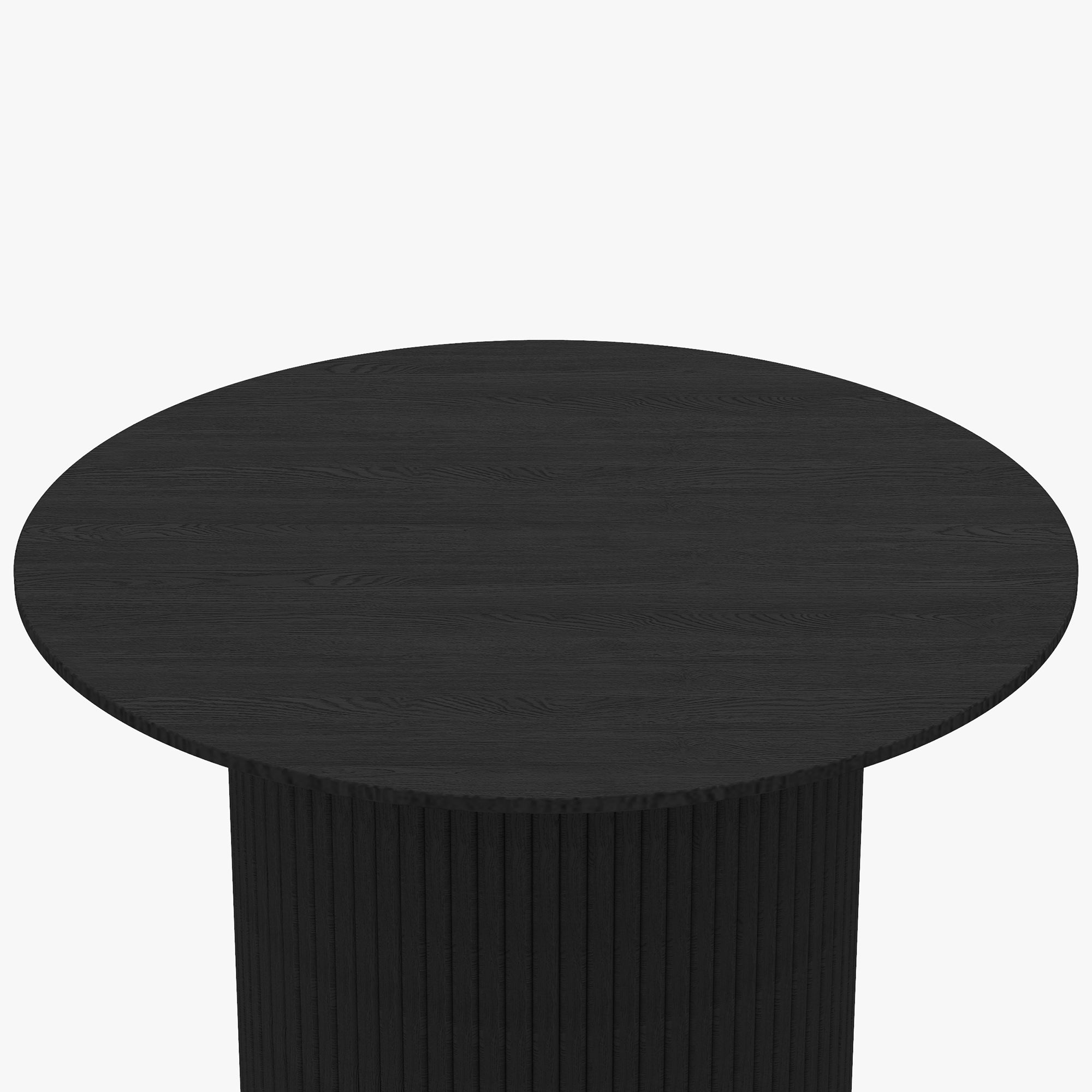 24" Black Wood Round Pedestal Coffee Table-5