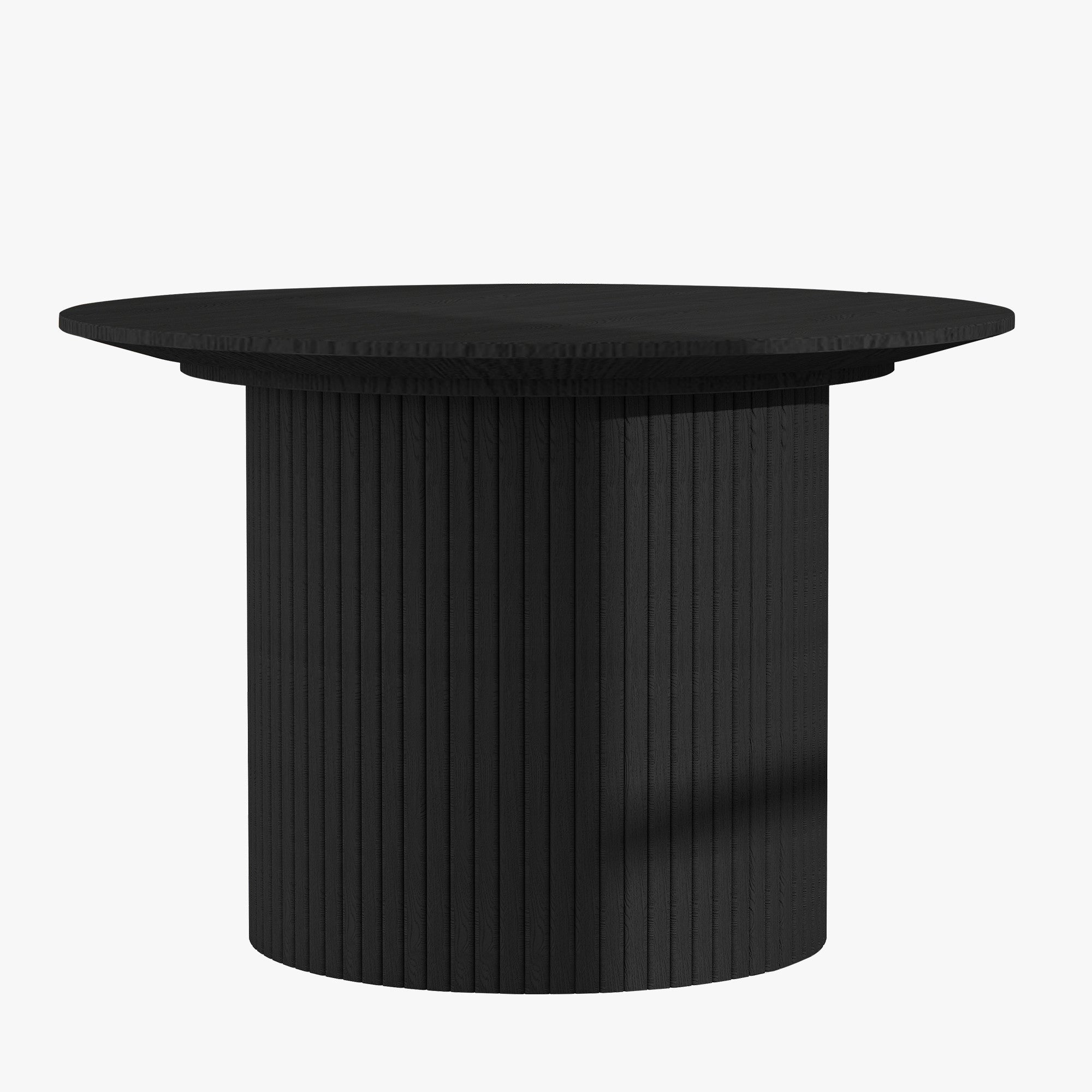 24" Black Wood Round Pedestal Coffee Table-3