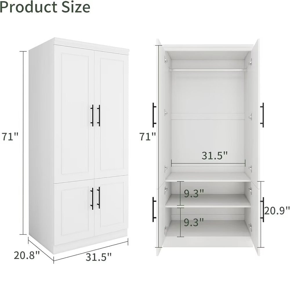 71" White Four Door Combo Dresser-Dressers-DECOROLALA