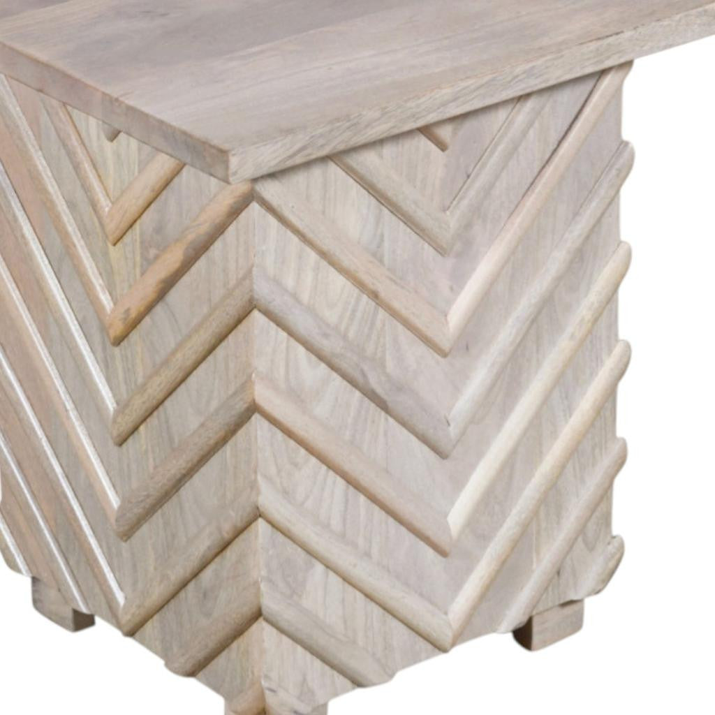 24" White Distressed Solid Wood Square End Table-End-Side Tables-DECOROLALA
