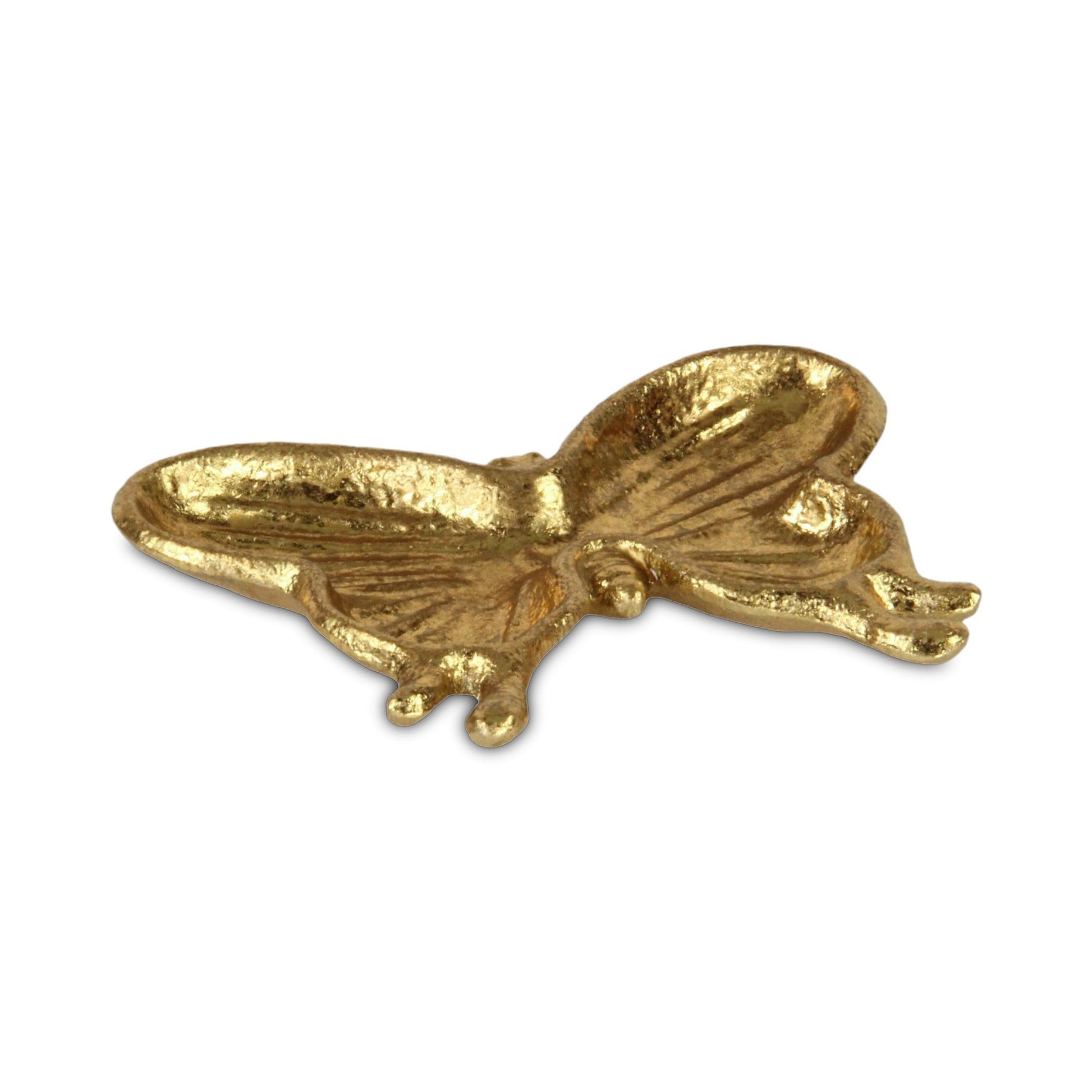 6" Gold Cast Iron Butterfly Handmade Trinket Tray-2