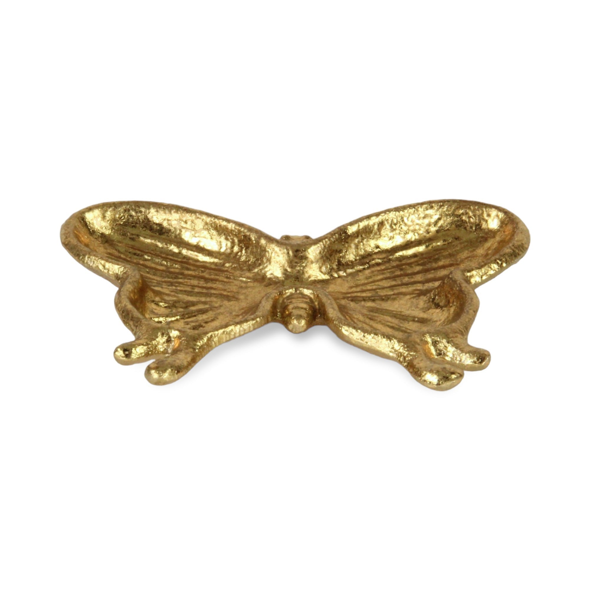 6" Gold Cast Iron Butterfly Handmade Trinket Tray-1