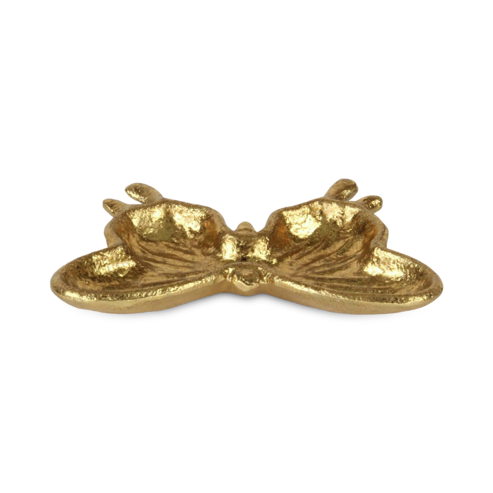 6" Gold Cast Iron Butterfly Handmade Trinket Tray-5