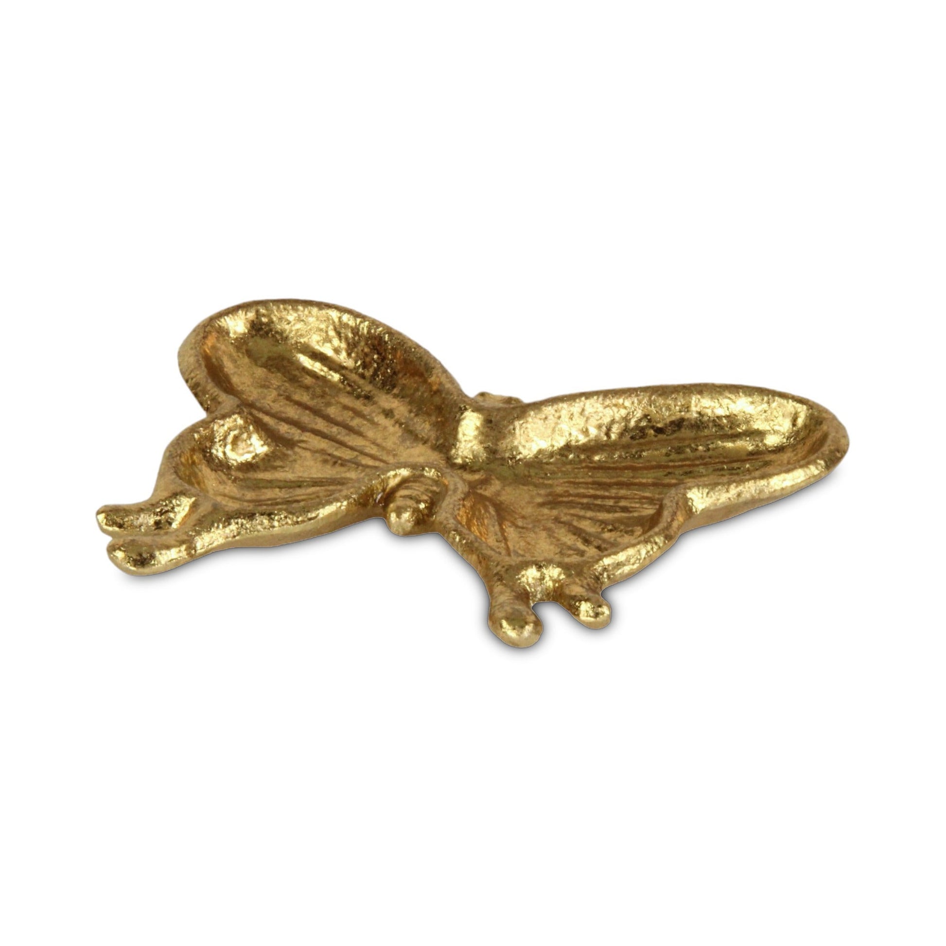 6" Gold Cast Iron Butterfly Handmade Trinket Tray-4