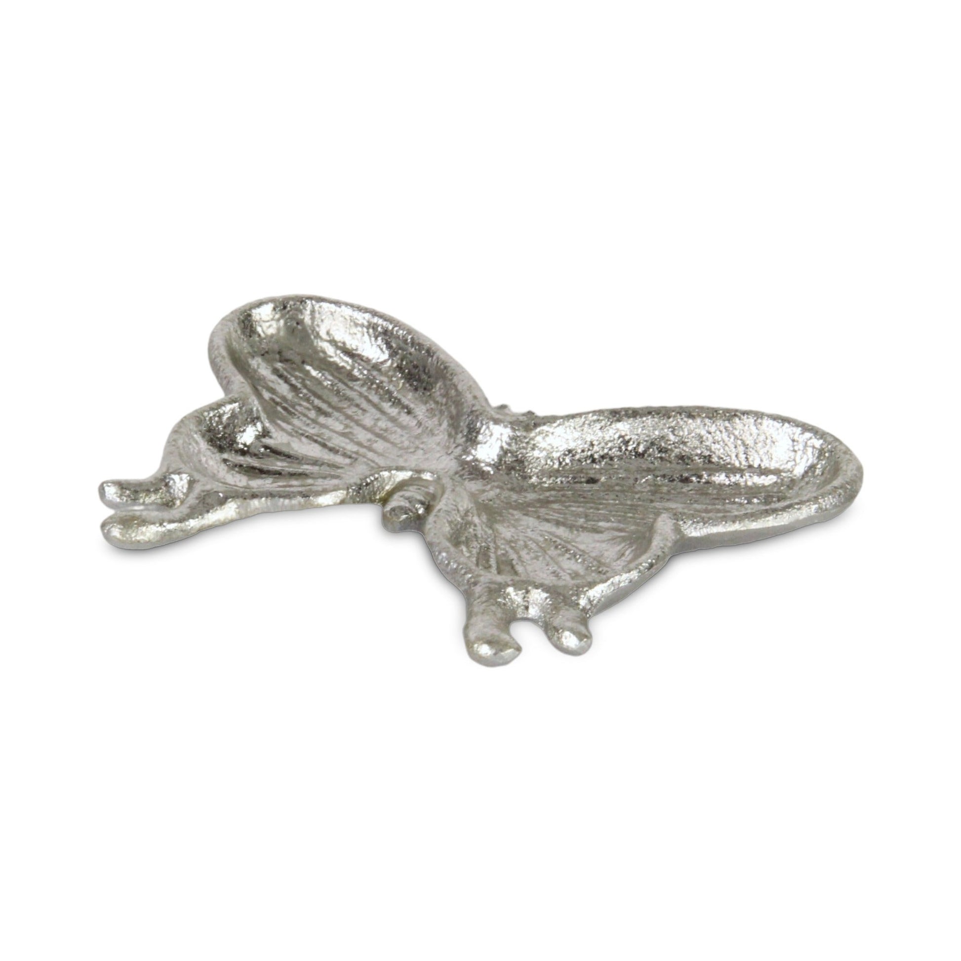 6" Silver Cast Iron Butterfly Handmade Trinket Tray-6