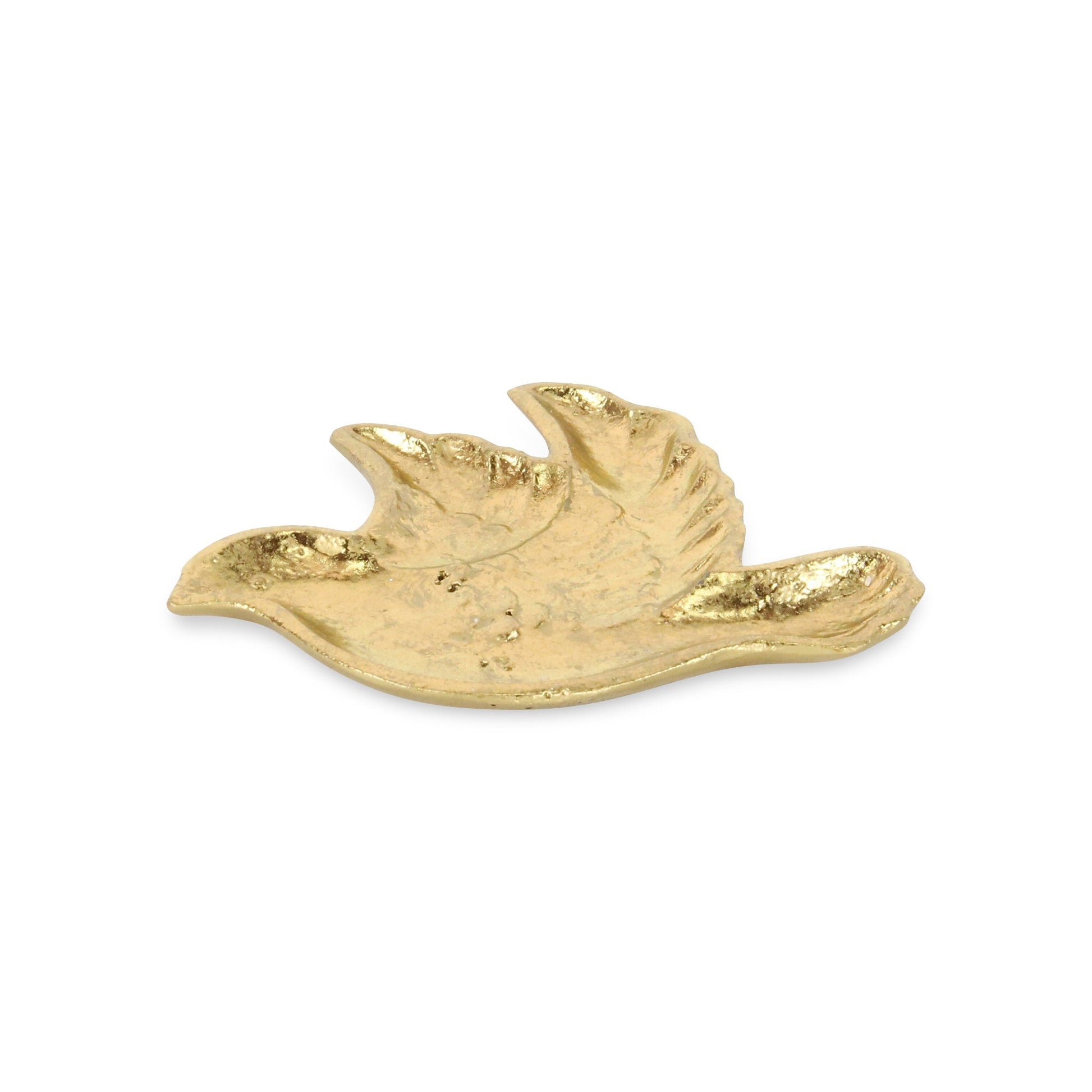 7" Gold Cast Iron Dove Handmade Trinket Tray-1