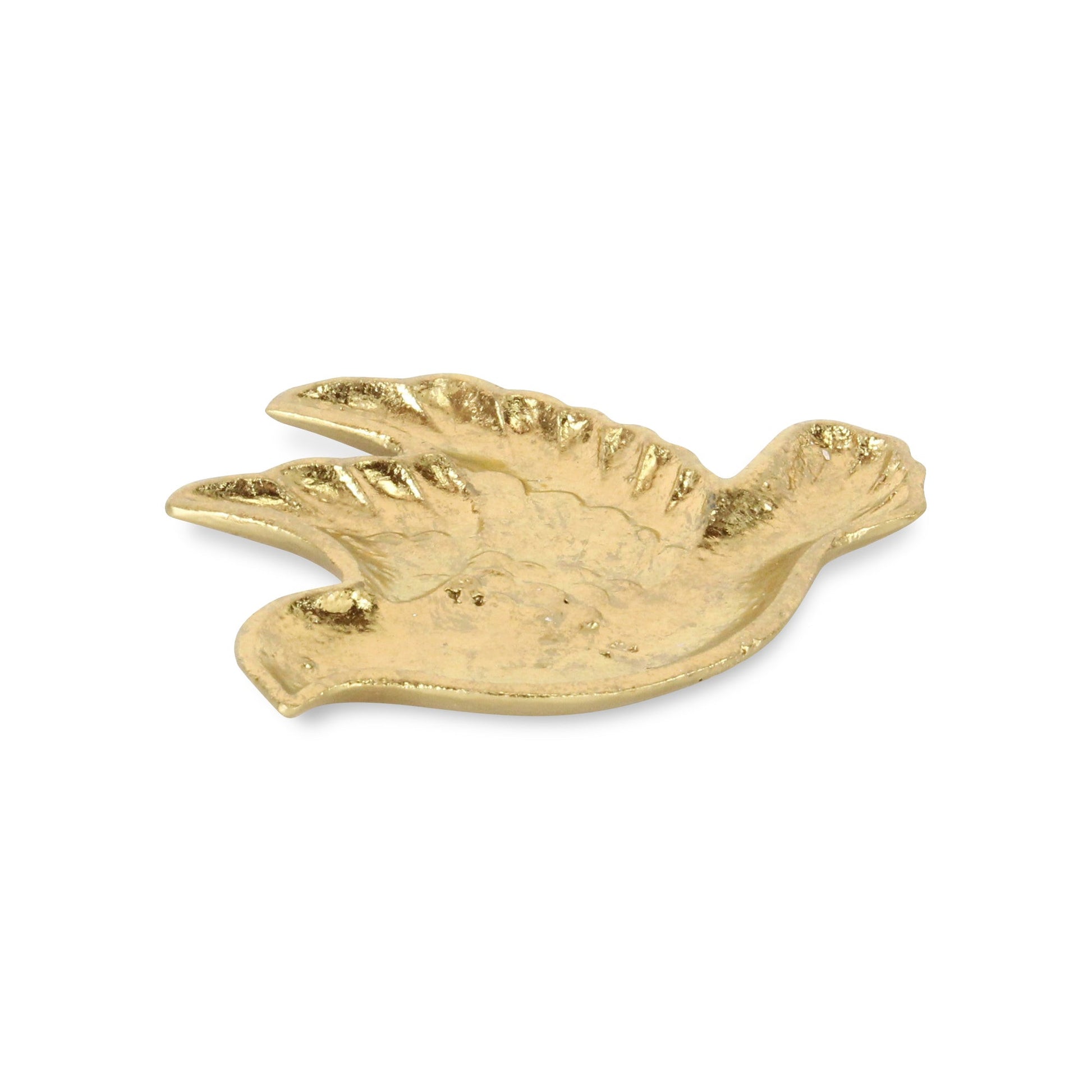 7" Gold Cast Iron Dove Handmade Trinket Tray-4