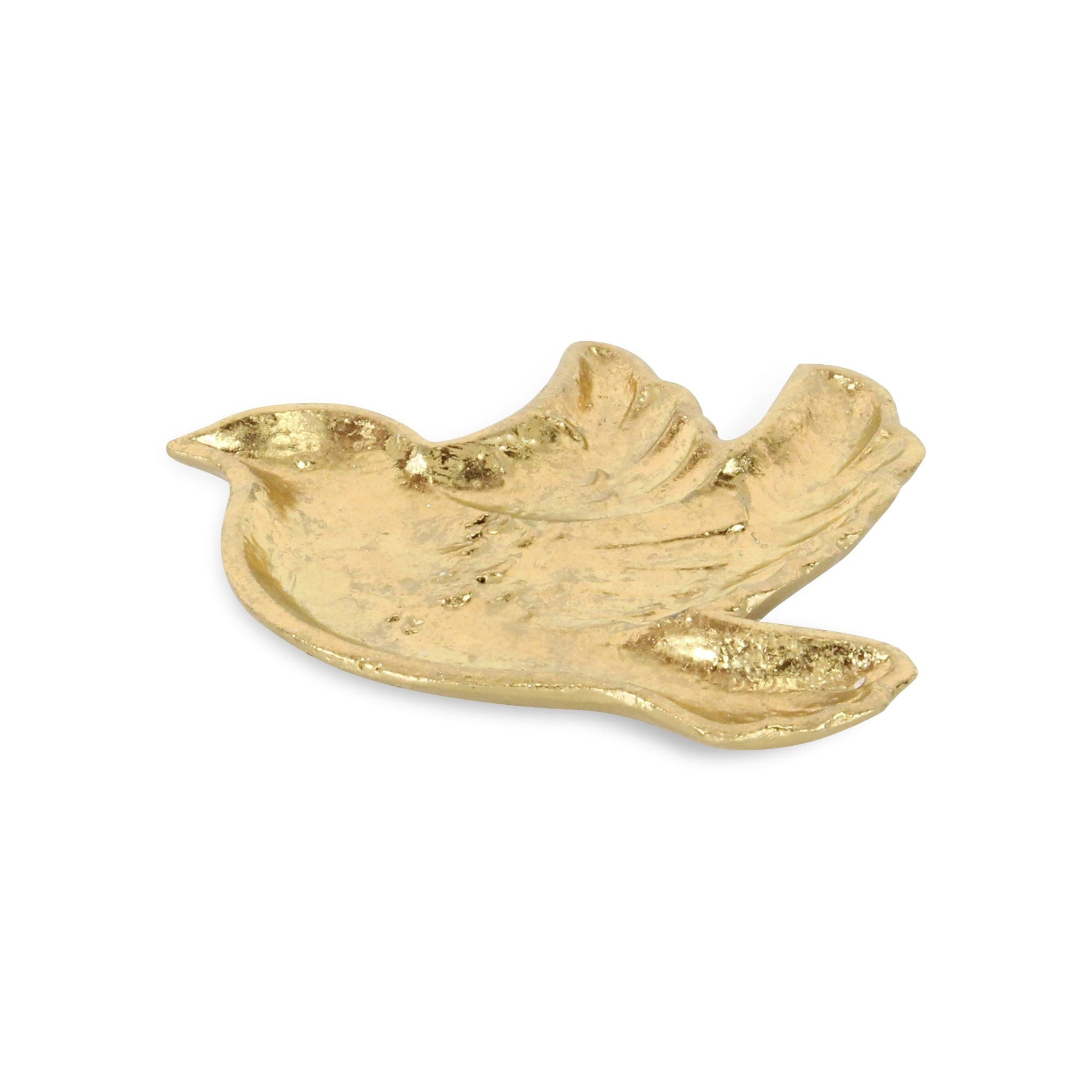 7" Gold Cast Iron Dove Handmade Trinket Tray-2