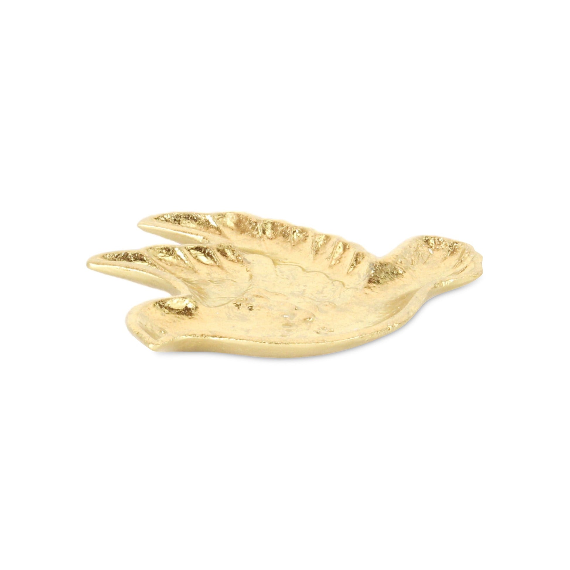 7" Gold Cast Iron Dove Handmade Trinket Tray-6