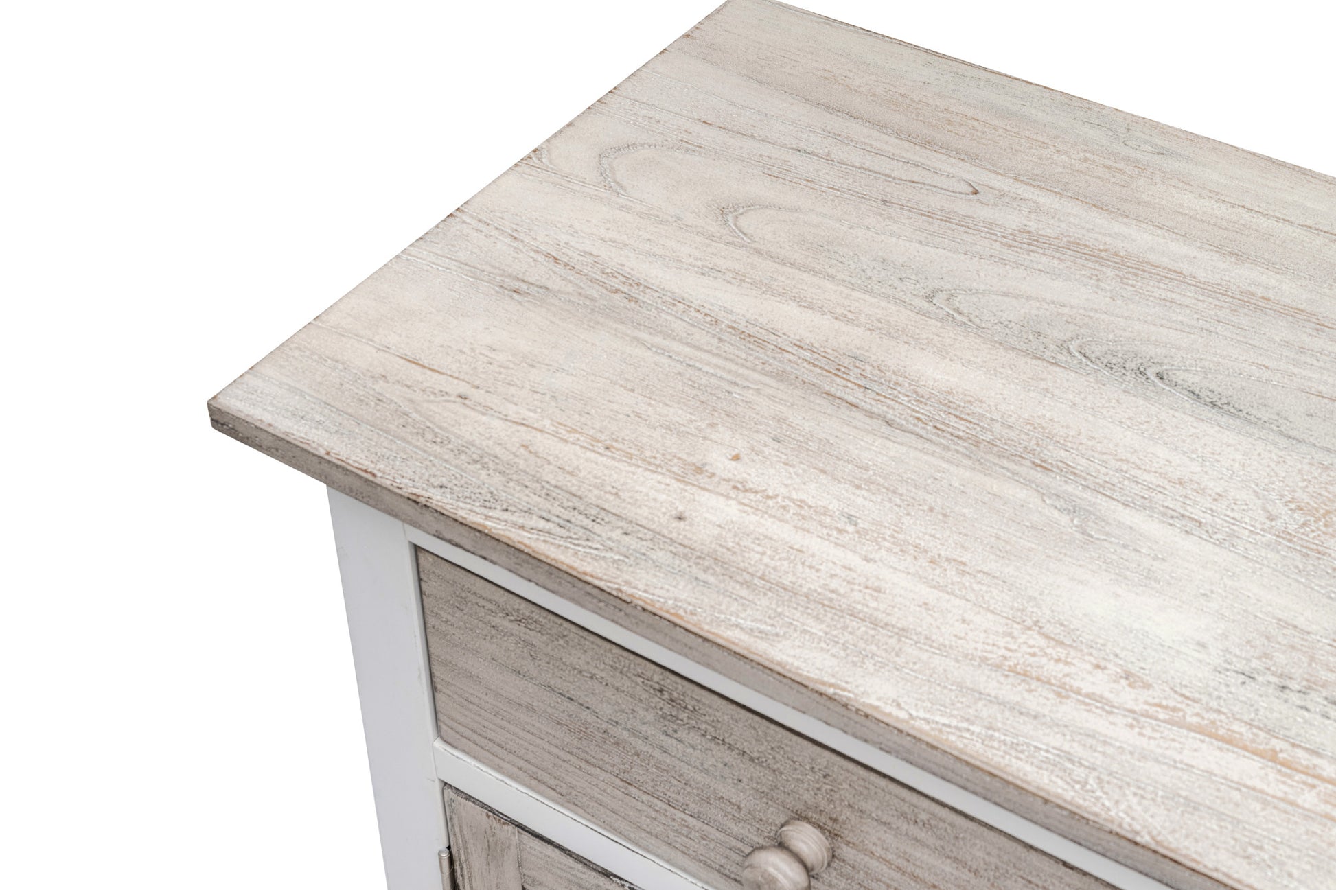 28" White And Gray Solid Wood One Drawer Nightstand With USB-Nightstands & Bedside Tables-DECOROLALA