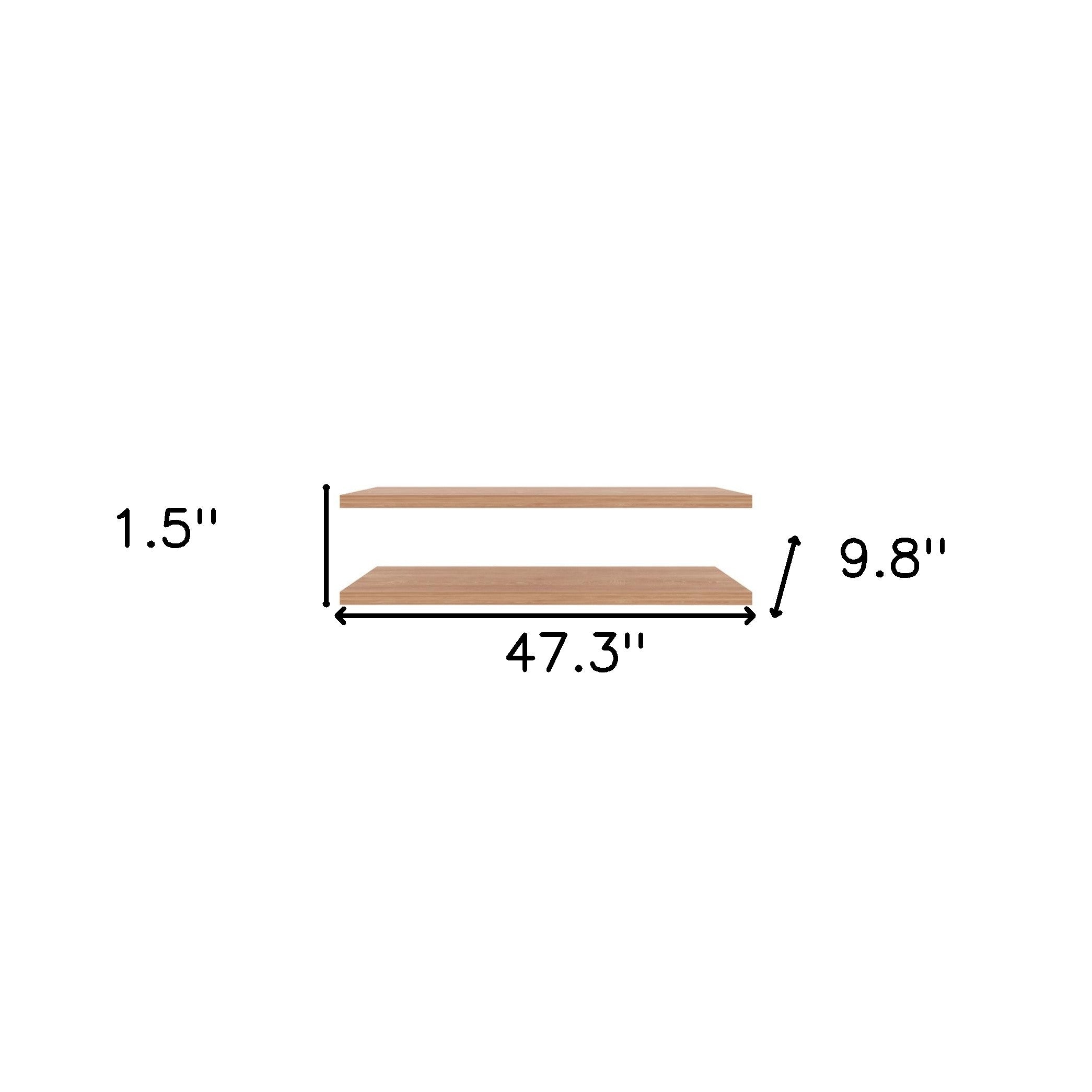Set Of Two Wood Wall Mounted Floating Shelf-Wall Mounted Shelves-DECOROLALA
