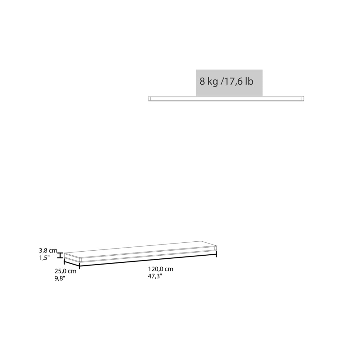 Set Of Two Wood Wall Mounted Floating Shelf-Wall Mounted Shelves-DECOROLALA