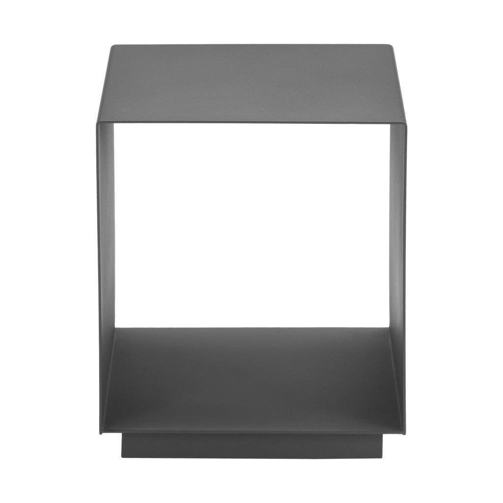 17" Charcoal Aluminum Square End Table With Shelf-End-Side Tables-DECOROLALA