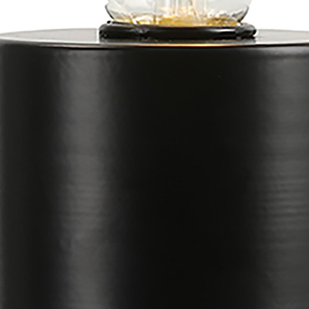 Set of Two 7" Black Metal Lantern Bedside Lamp LED With Clear Novelty Shade-Table Lamps-DECOROLALA