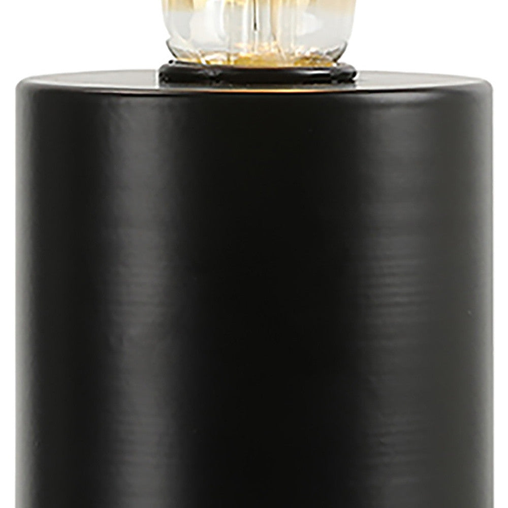 Set of Two 7" Black Metal Lantern Bedside Lamp LED With Clear Novelty Shade-Table Lamps-DECOROLALA