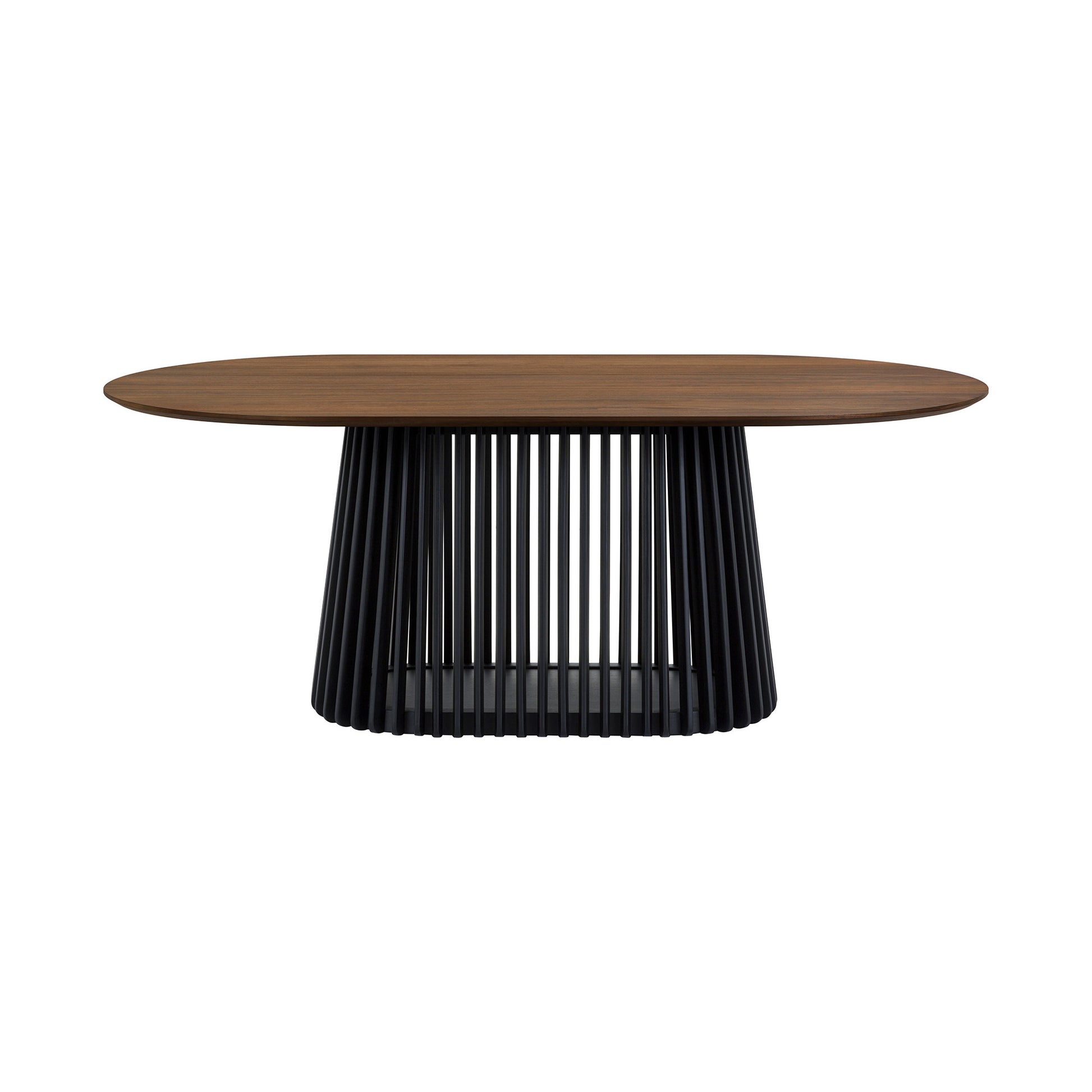 Five Piece Brown and Black Oval Dining Set with Four Chairs-Dining Sets-DECOROLALA
