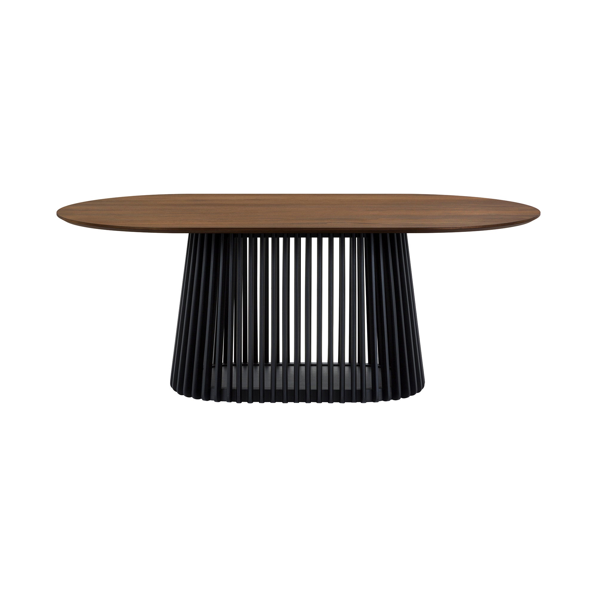 Five Piece Brown and Black Oval Dining Set with Four Chairs-Dining Sets-DECOROLALA