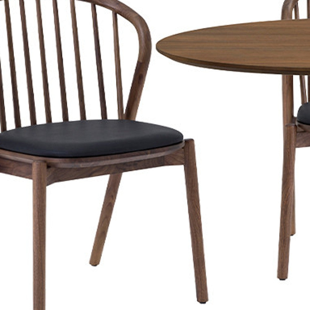 Six Piece Brown and Black Oval Dining Set with Four Chairs and Sideboard-Dining Sets-DECOROLALA