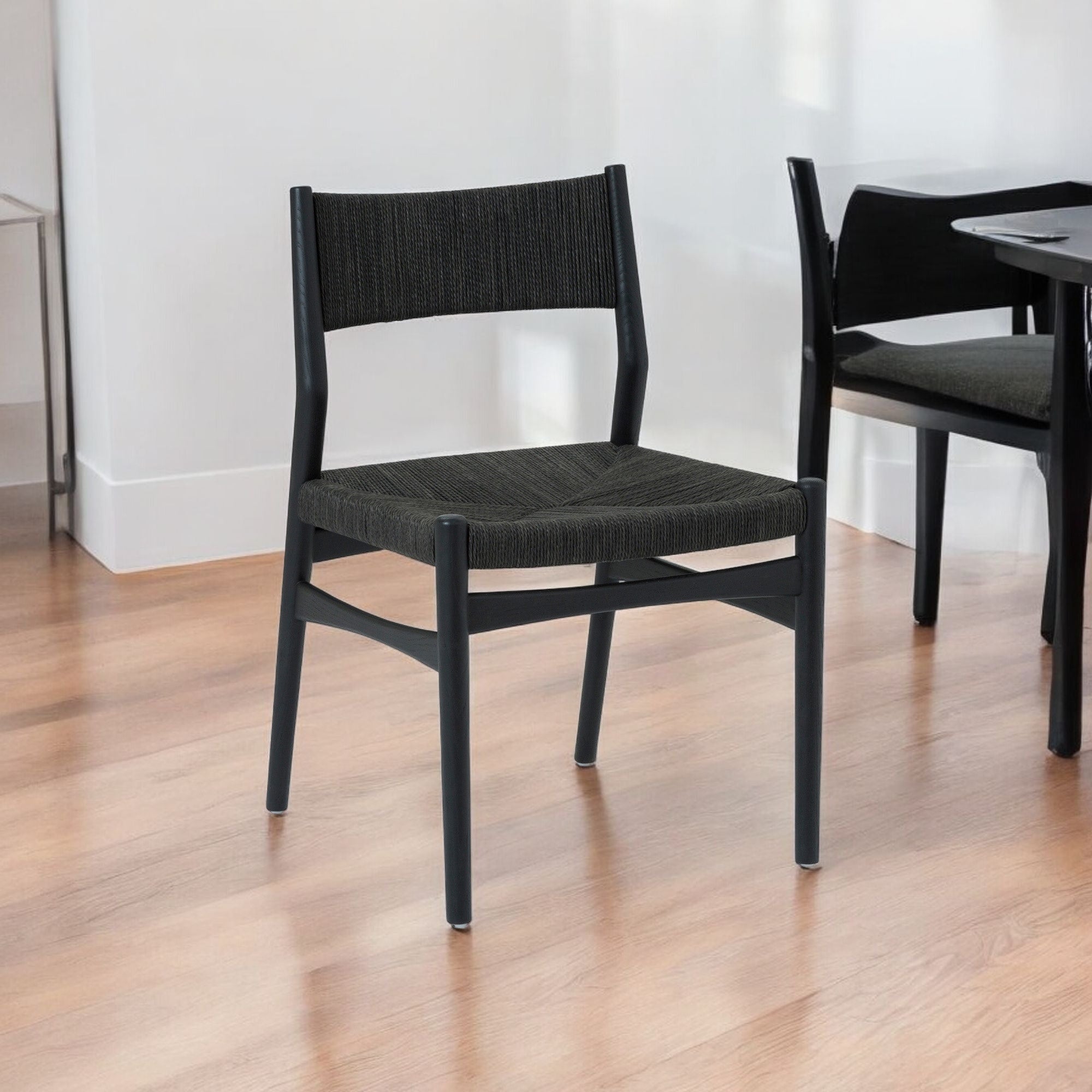 Five Piece Brown and Black Oval Dining Set with Four Chairs-Dining Sets-DECOROLALA