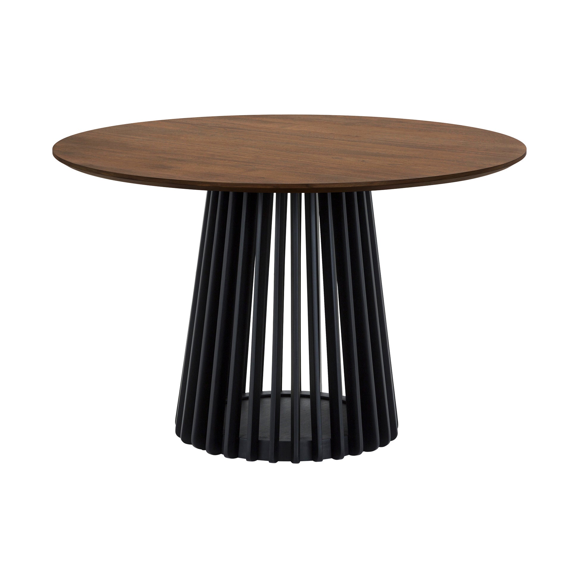 Six Piece Brown and Black Round Dining Set with Four Chairs and Sideboard-Dining Sets-DECOROLALA