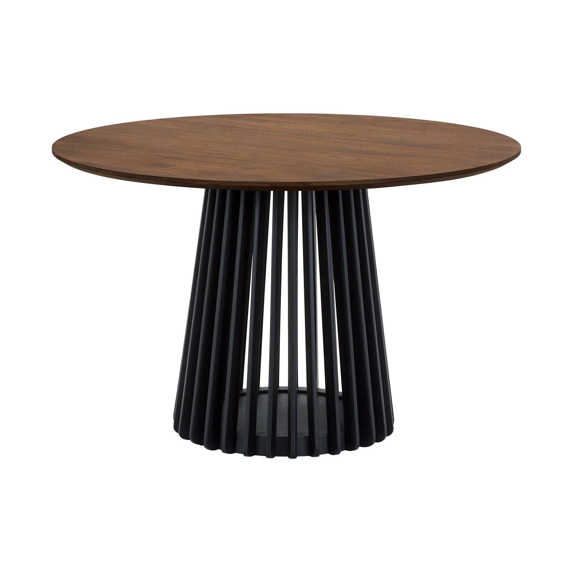 Six Piece Brown and Black Round Dining Set with Four Chairs and Sideboard-Dining Sets-DECOROLALA