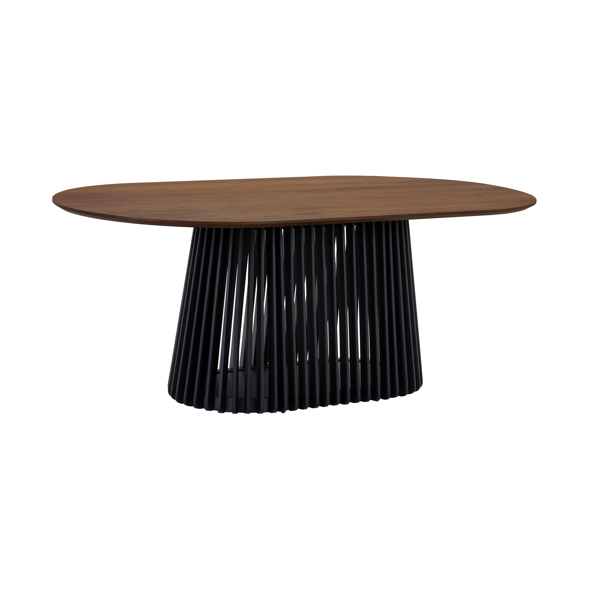 Seven Piece Brown and Black Oval Dining Set with Six Chairs-Dining Sets-DECOROLALA