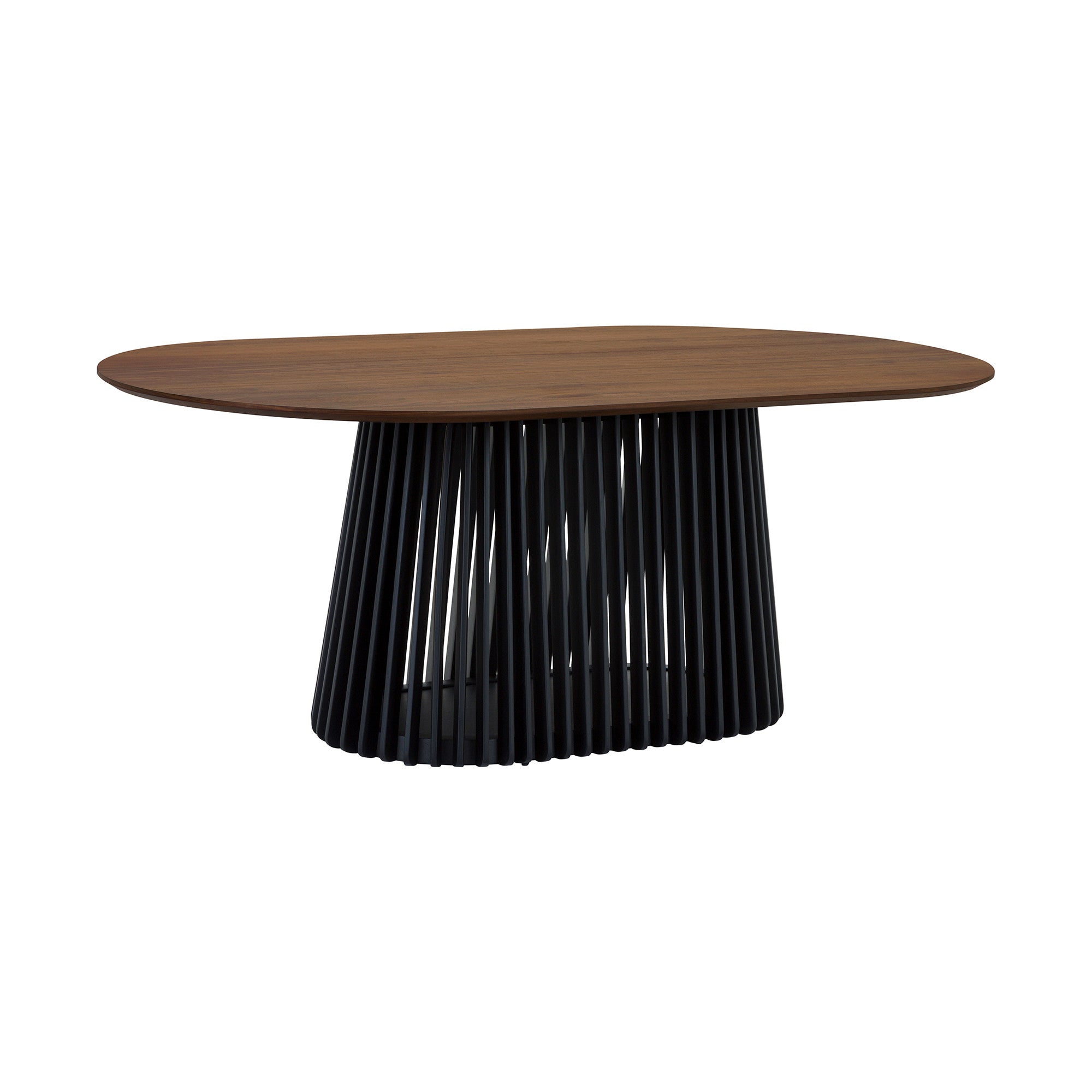 Seven Piece Brown and Black Oval Dining Set with Six Chairs-Dining Sets-DECOROLALA