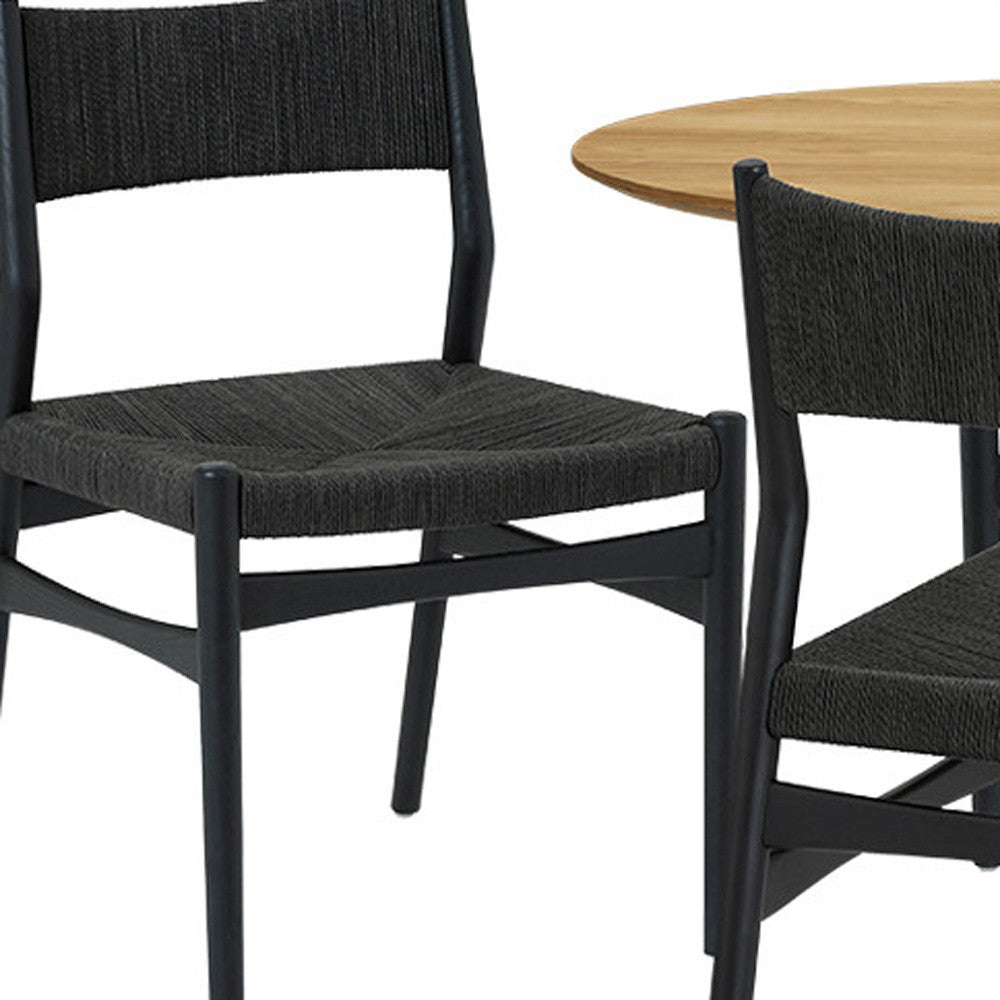 Seven Piece Oak Oval Dining Set with Six Chairs-Dining Sets-DECOROLALA