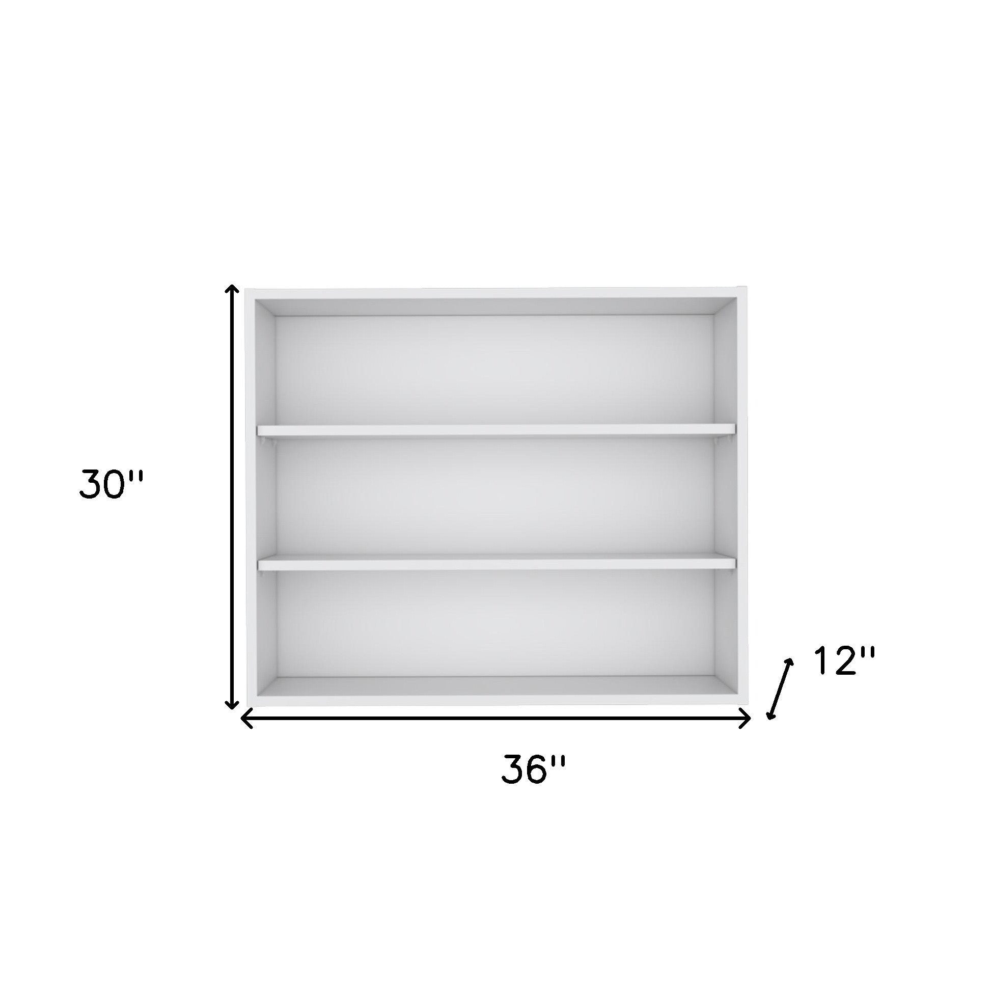36" White Wood Three Tier Wall Mounted Floating Shelf-Wall Mounted Shelves-DECOROLALA