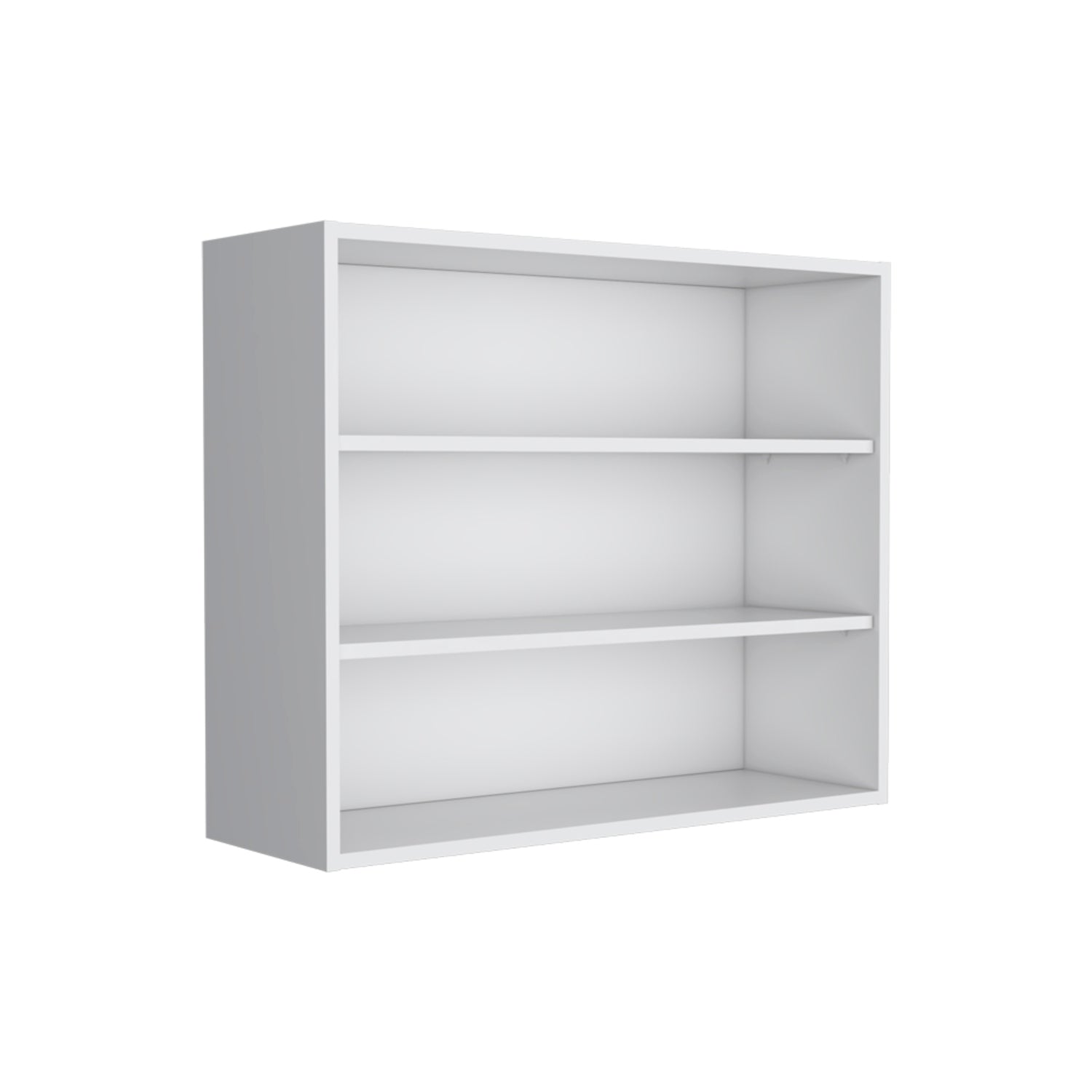 36" White Wood Three Tier Wall Mounted Floating Shelf-Wall Mounted Shelves-DECOROLALA