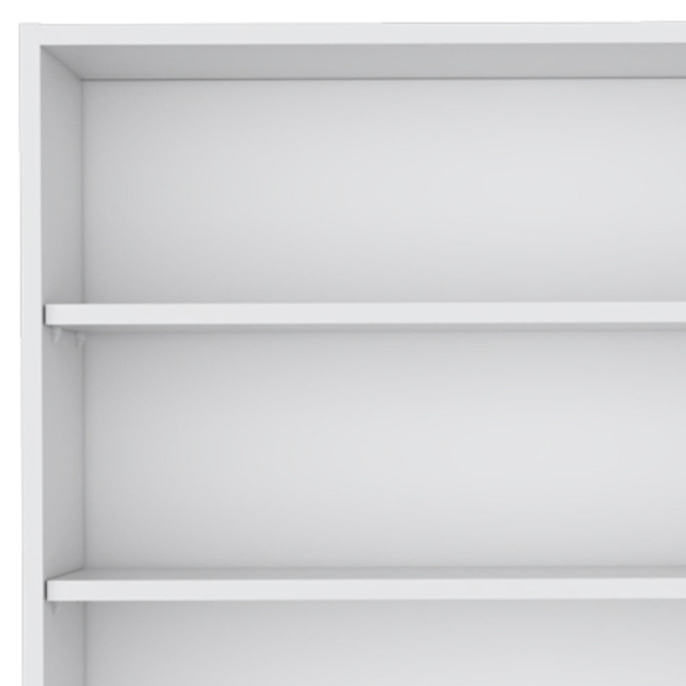 36" White Wood Three Tier Wall Mounted Floating Shelf-Wall Mounted Shelves-DECOROLALA