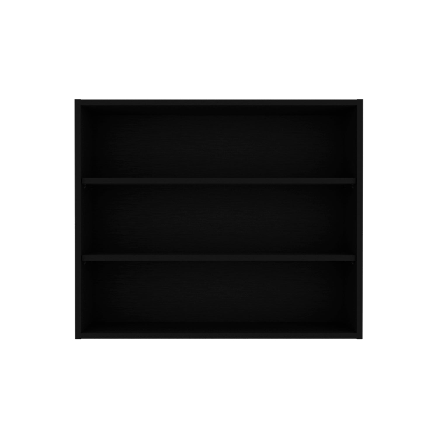 36" Black Wood Three Tier Wall Mounted Floating Shelf-Wall Mounted Shelves-DECOROLALA
