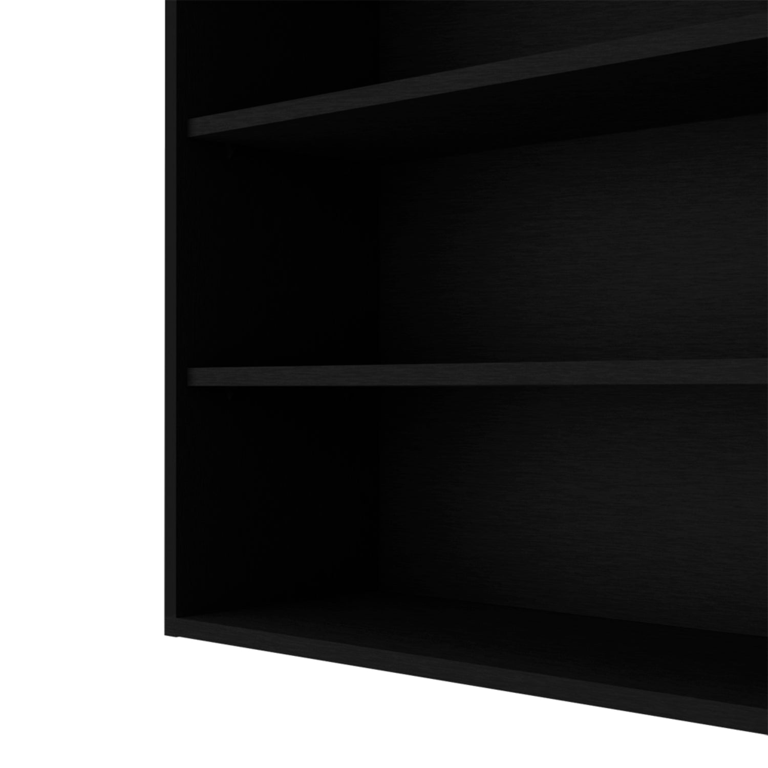 36" Black Wood Three Tier Wall Mounted Floating Shelf-Wall Mounted Shelves-DECOROLALA