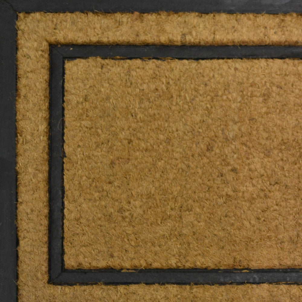 18" X 30" Beige and Black Rubber and Coir Outdoor Door Mat-6