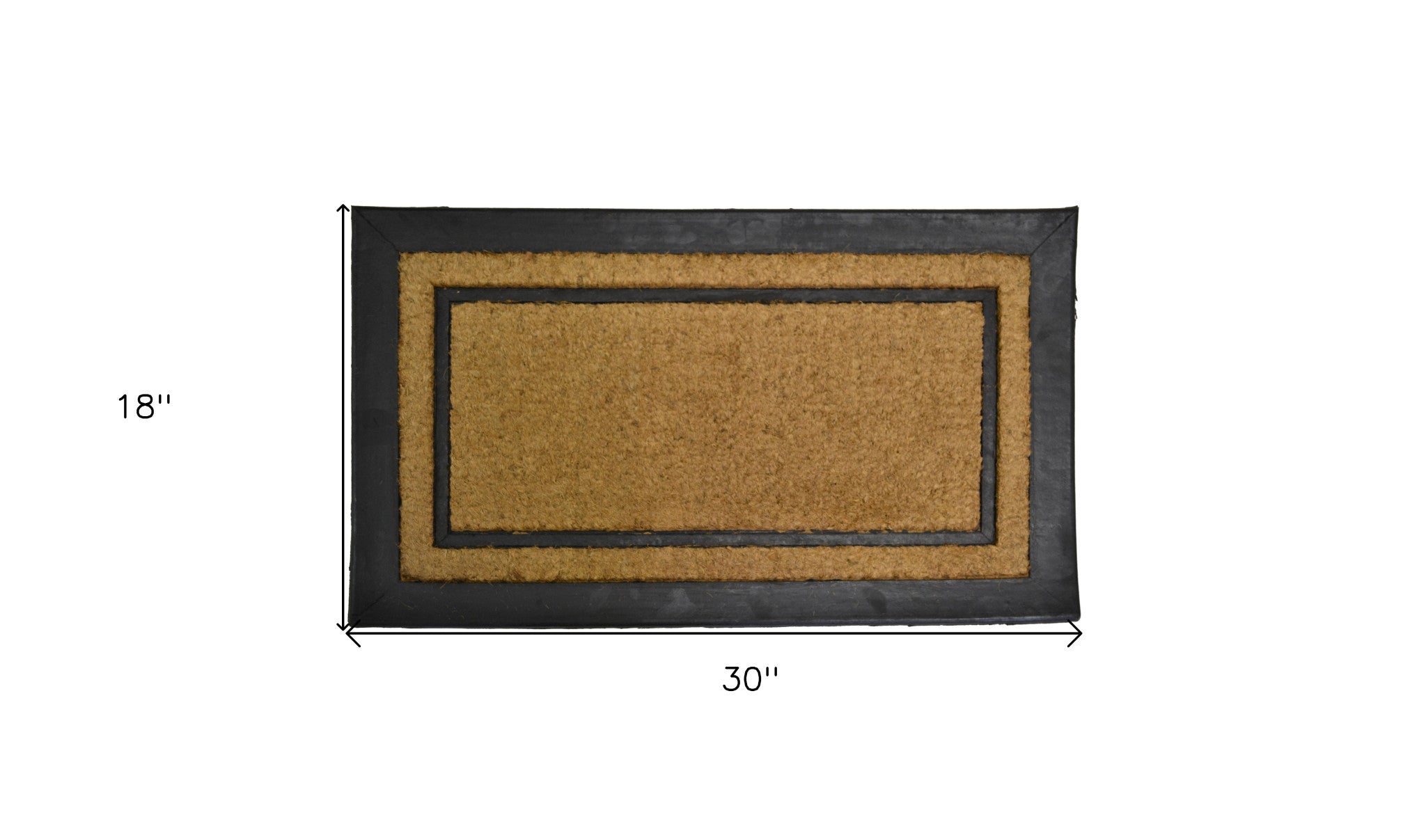 18" X 30" Beige and Black Rubber and Coir Outdoor Door Mat-5